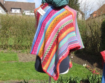 Colorful poncho Aponi Gr. M