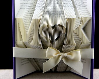Birthday Gift For Her Folded Book Custom Gift For Girlfriend, Origami Book Birthday Gift, Anniversary Gift For Girlfriend, Book Art
