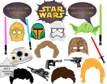 Printable NEW Star Wars Photo Booth Props Space Wars Photo