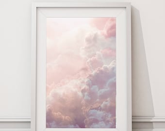 Pink Clouds print / Pink cloud poster / pink dreamy sky photography / Nube rosa / Nuage rose / sky art print / Pink sky art / Cloud art
