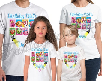 Shopkins Birthday Shirt Add Name & Age Shopkins Custom Birthday Party TShirt PJ01