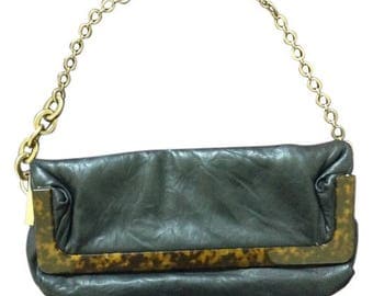 LANVIN Nuage PM Lambskin Medium Bag with Tortoise/Lucite Accent