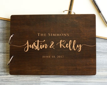 Wedding Guest Book, Rustic Guestbook, Wood Guest Book, Custom Guest Book, Guest book Wedding Calligraphy, Wedding Album, Gift for Couple