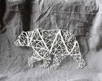 Scherenschnitte Bear, Papercut Bear, Kirigami Bear, Handcut Paper Art, Kirigami Animal