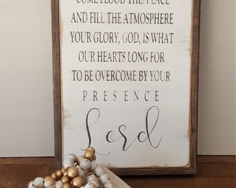 Holy Spirit You Are Welcome Here Framed Sign 1'x2'|Song Lyrics|Spiritual|Handpainted|Wood Sign|Ready To Ship