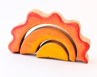 Wooden SUN stacker // CLOUD // for Waldorf RAINBOW // Puzzle // Wooden toys // Toddlers // Eco Friendly Toy // Waldorf Toy