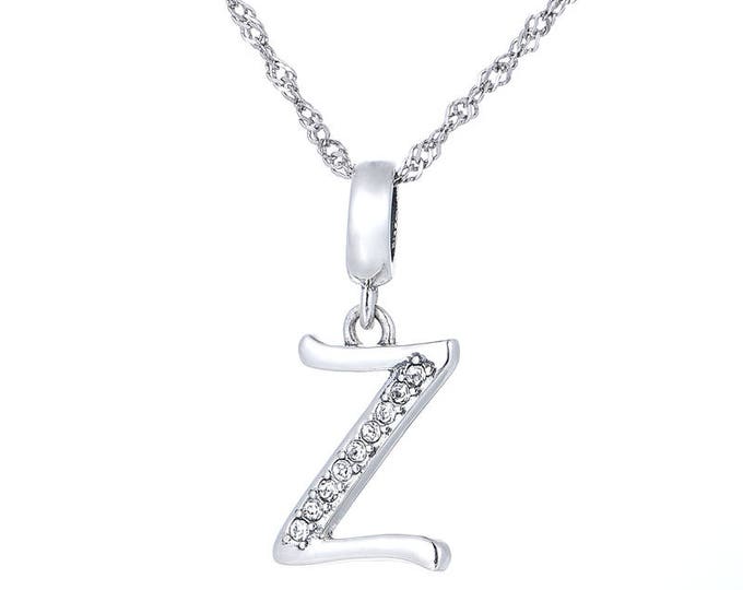 Letter Z Initial Pendant Charm - 925 Sterling Silver - Gift Packaging Available - Birthday Gift - Wedding Gift