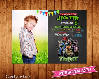 Teenage Mutant Ninja Turtles Invitation, TMNT Birthday Invitation, Ninja Turtles Invitation, TMNT Printable, Personalized, Digital File