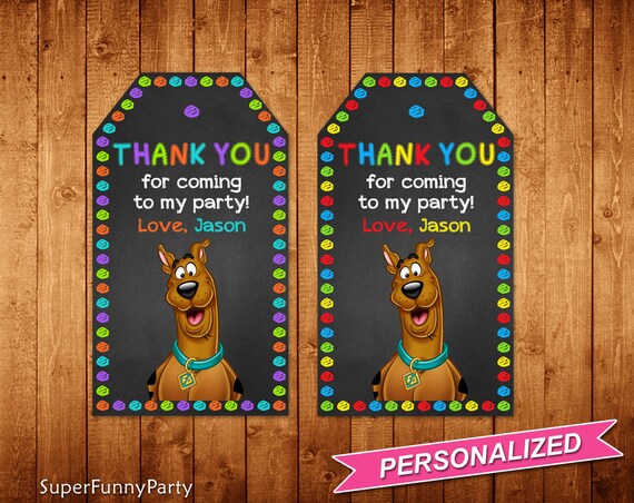 Scooby Doo Favor Tags Scooby Doo Thank You Tags Scooby Doo