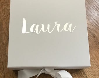 Luxury medium gift box with ribbon, Bridesmaid box, Brides box, Gift box, Birthday box, New baby box, Baby shower box, Keepsake box, Memory