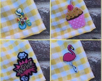 Iron on patches/ retro patches/ flamingo skirt/ donut skirt/ baby girl outfit/ baby girl skirt/ girls iron on patches/ cool patches/ trendy