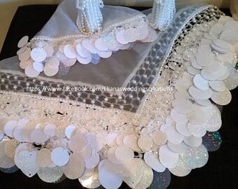 detailed bride white scarf ( yalekhta)