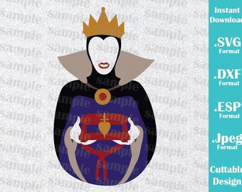 INSTANT DOWNLOAD SVG Disney Villains Inspired Evil Queen Cutting Machines Svg, Esp, Dxf and Jpeg Format Cricut Silhouette