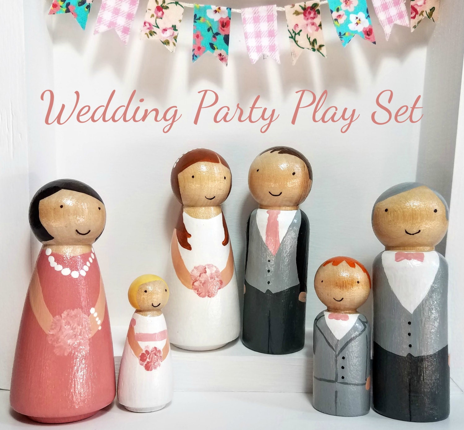 Peg Doll Wedding Play Set Wedding Toy Flower girl/Page Boy