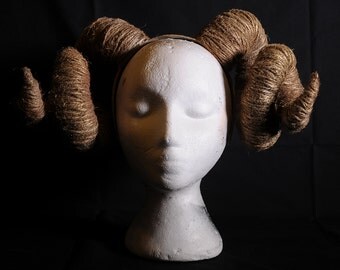 Headpiece Faux Ram Horns with slightly shimmery look