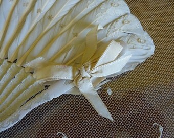 Wedding Fan, Antique Fan, Victorian Fan, ca. 1900