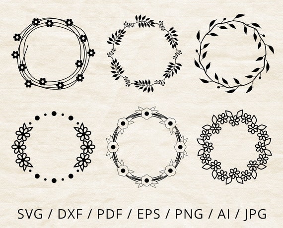 Download Floral monograms svg round frames for Cricut Flower Circle ...