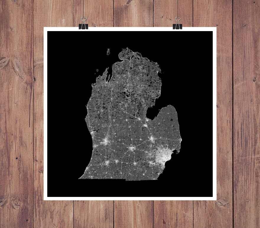 Road Map Michigan Lower Peninsula Road Map High Res by ArtfulData
