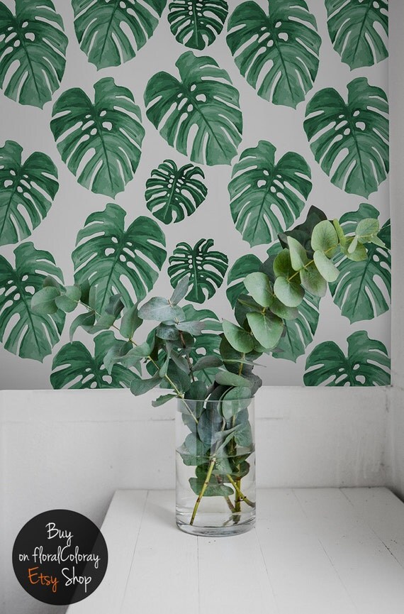 monstera leaves wall sticker monstera foliage monstera monstera leaves wall sticker monstera foliage monstera