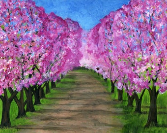 Giclee print of Cherry Orchard - 8x10