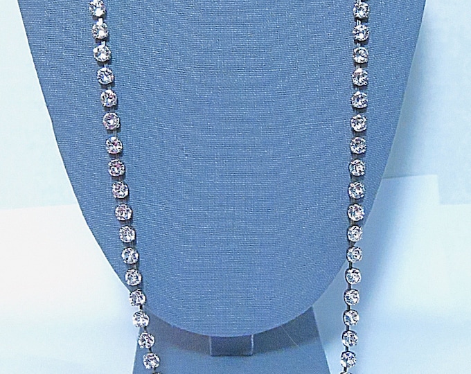 Handmade! make a statement in this 32" long Swarovski clear crystal necklace! Crystal tennis necklace
