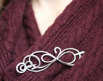 Beautiful Figure 8 shawl pin, brooch or scarf pin, infinity hair pin, unique design, gift for her,