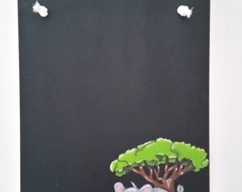 Cute Elephant Blackboard/Memo Board/Kitchen Message Board/Shopping List/To Do List/Organizer/Chalkboard/Meal Planner/Study Timetable