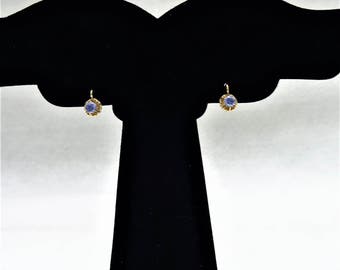 Petite 18k YG Blue Zircon Earrings