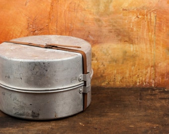 Military set of pots, Aluminum Camping set, Military Cook Pot, Backpacking Gear, Boy Scout Mess Kit, Camping Supply, survival kit, army kit