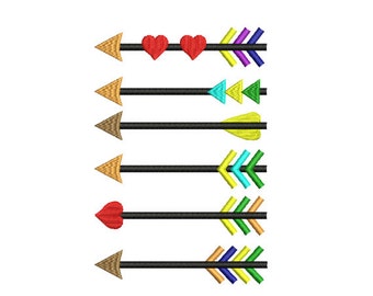Arrow embroidery design. Arrow pattern. Machine embroidery. Arrow embroidery set. Arrow birthday embroidery. Arrow frame embroidery.