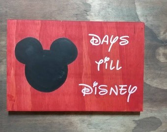 Custom Chalboard Countdown Sign, Wood Sign, Disney Countdown Sign, Custom, Handmade, Disney, Countdown Wood Sign, Chalkboard countdown
