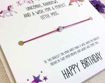 Unicorn Party Favors Unicorn Birthday Wish Bracelet Unicorn Girls Birthday Unicorn Party Unicorn Birthday, Birthday Girl Favors