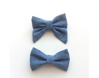 Chambray Hair Bow