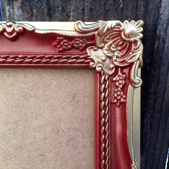 4x6 Red and Gold Vintage Style Baroque Picture Frame French