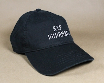 RIP HARAMBE Black Pink White Dad Hat Dad Cap Baseball Hat Baseball Cap Embroidered Low Profile Casquette Strap Back Adjustable Cotton
