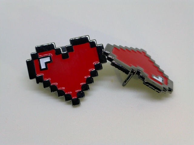 1up Pixel Heart Pin Badge Valentine Heart Pin By Poweruppins 