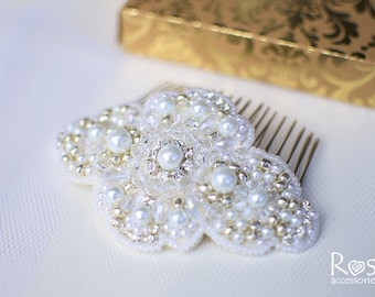 Pearl Hair Comb White Hair Accessories Wedding Hair Accessories White Hair Clip White Wedding Hair Accessories Bridal Hair Comb