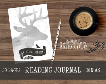 Reading Journal-Bookish Planner-Bullet Journal/BuJo Inserts-Maggie Stiefvater's Raven Cycle inspired-A5-Calendars (2017 + 2018)-PDF Download
