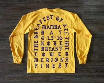 I Feel Like Kobe Mamba Day Long Sleeve Greatest of All Time MSG TLOP I Feel Like Pablo Merch Kanye West