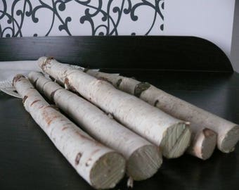 5 white Birch Branches, Birch Logs, Birch Wood
