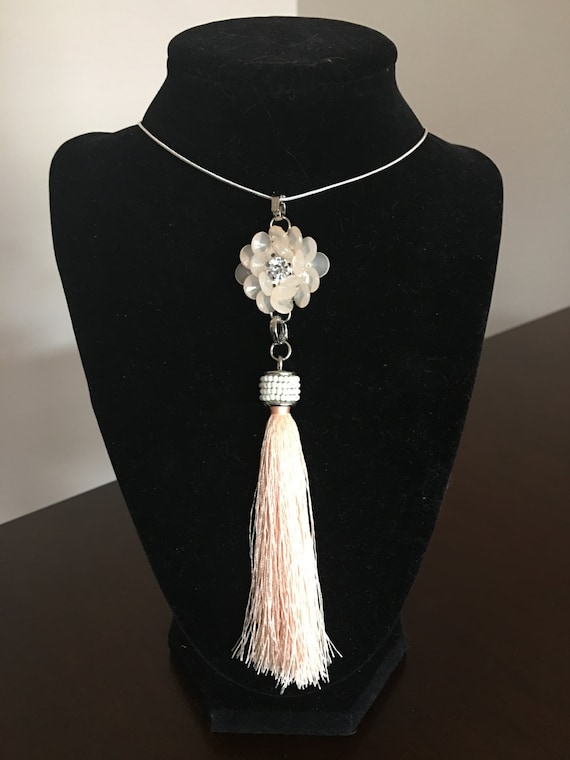 Items similar to Pendant Tassel Necklace on Etsy