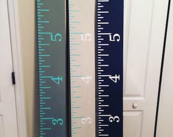 6' wood growth charts ruler kids baby new home family growth chart over sized custom measurement stick stained or painted personalized
