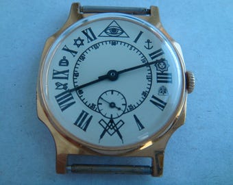 Pobeda watch, masonic watch, soviet watch, ussr watch, military watch, mens watch, russian watch, wrist watch, retro watch