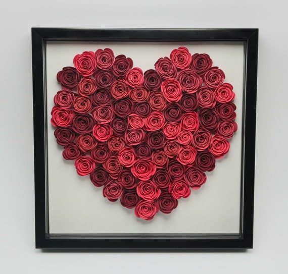 Flower Shadow Box Heart