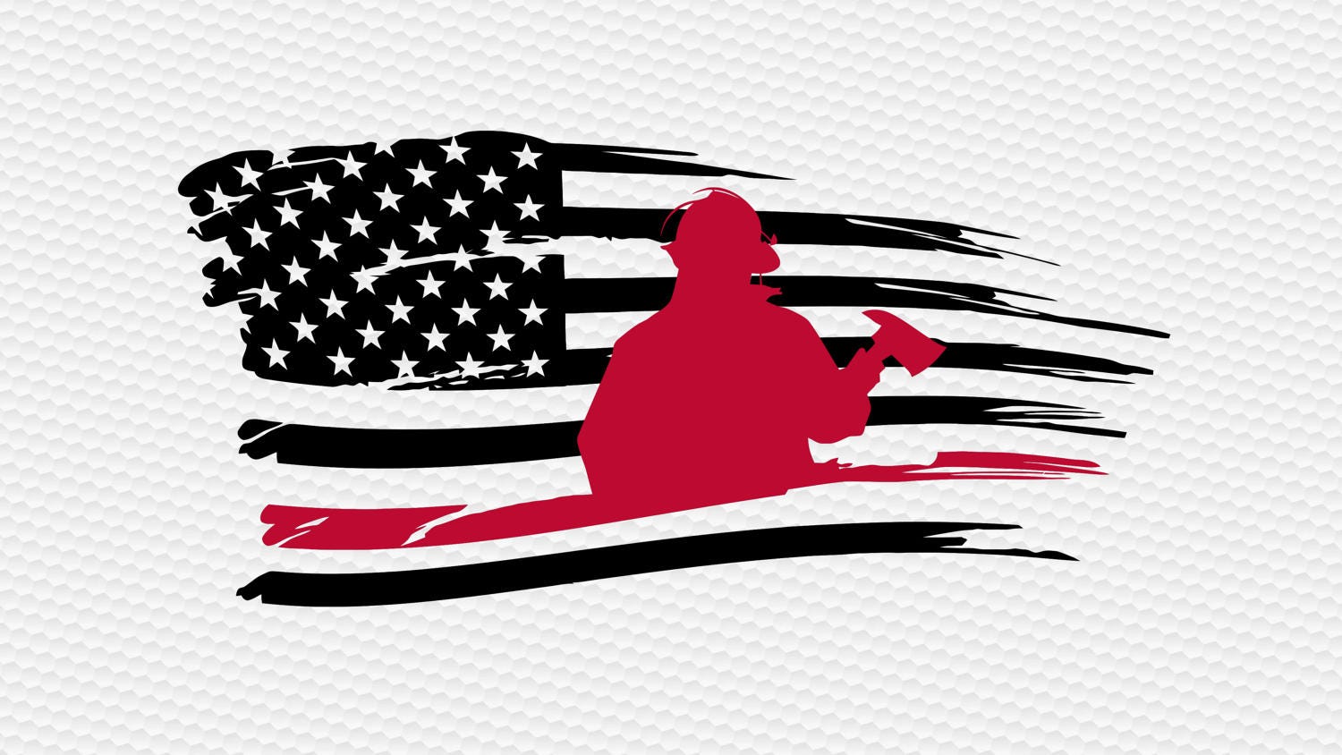 Thin Red Line American Flag Svg Clipart Cut Files Silhouette Cameo Svg