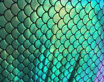 Mermaid Scale Fabric Iridecent Color { Gold/Green/Blue/Purple} on ...