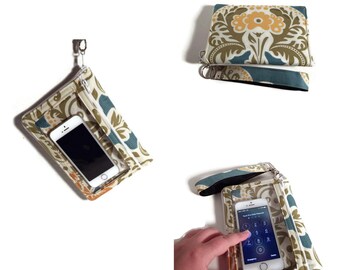Cell Phone Wallet, iPhone Wallet Wristlet, Tapestry iPhone Case, iPhone Zipper Wallet, Samsung Galaxy Note Case, iPhone 6s case