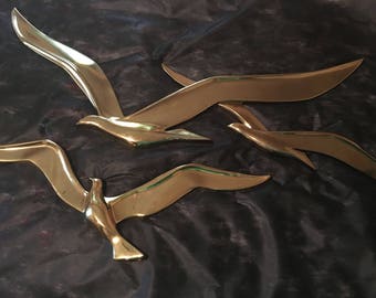 1963 Syroco MCM Gold Seagulls 2 Piece Set