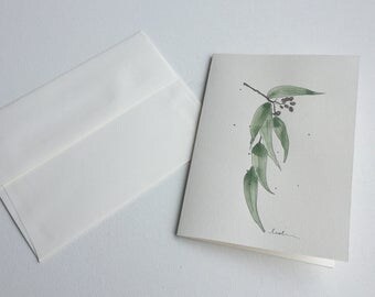 Greeting card - herbarium - handmade
