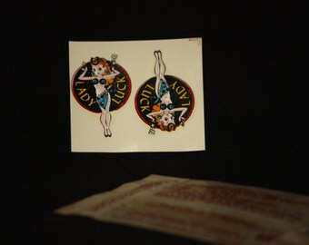 Vintage Lady Luck Window Decal IMPKO